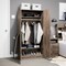 65-Inch Freestanding Tall Cabinet with Clothing Rod and Shelves for Bedroom or Kitchen Storage